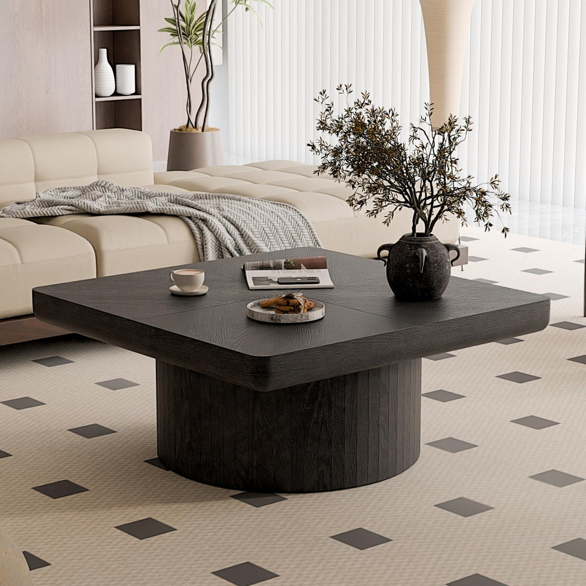 Black Square Coffee Table D748644