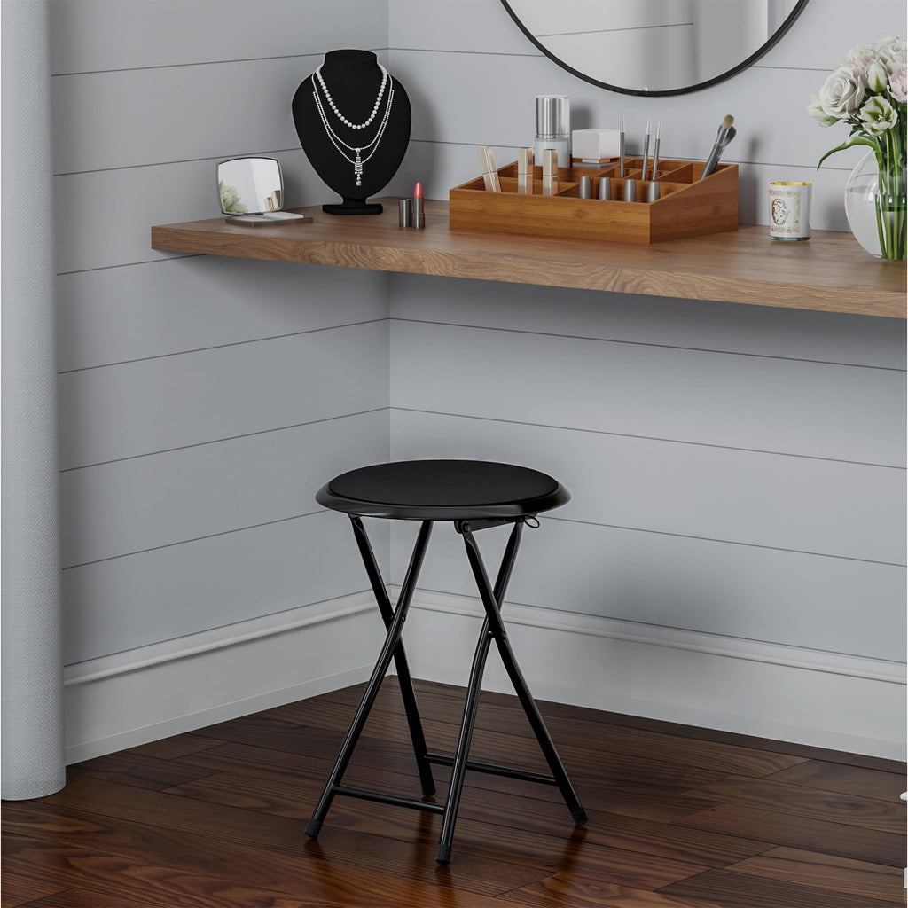 Black 18 Inch Portable Folding Stool G4586