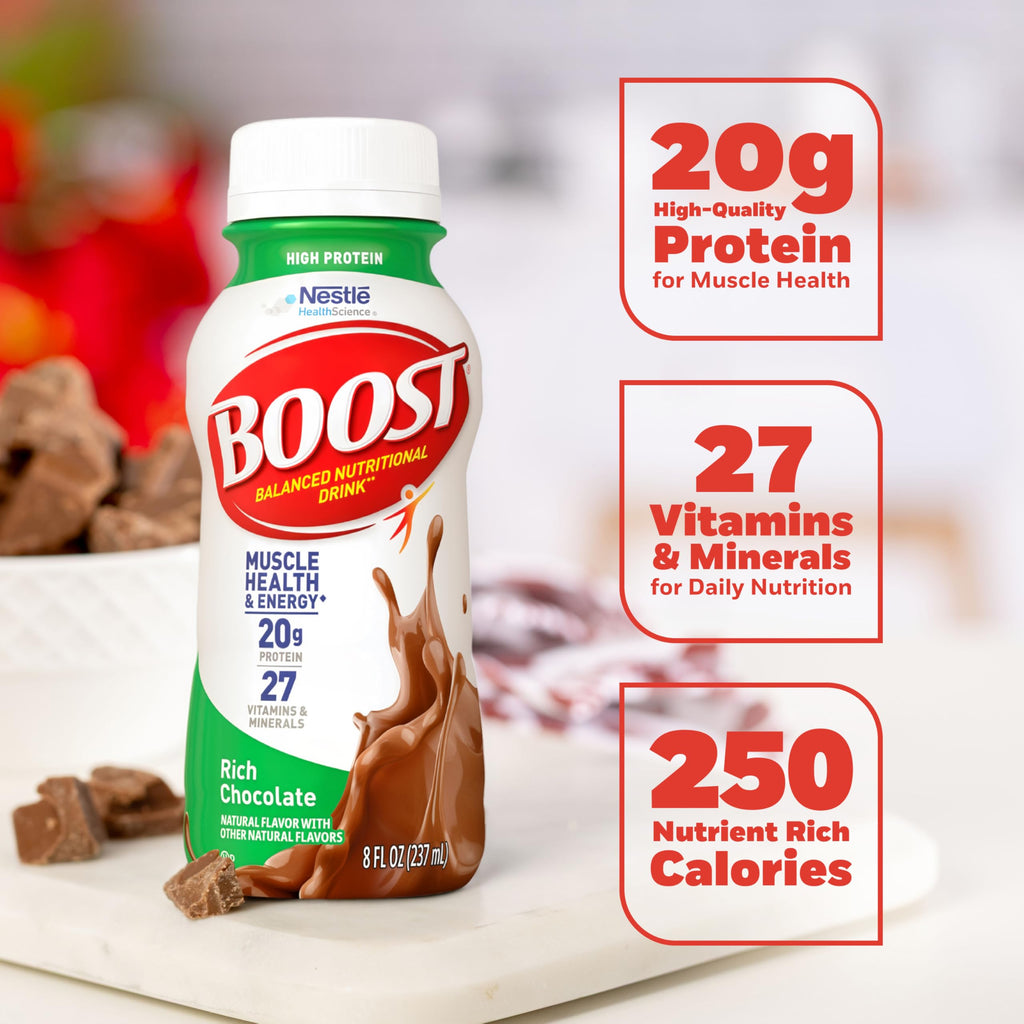 High Protein Nutritional Drink, Chocolate, 8 FL OZ, 12 pk C3953