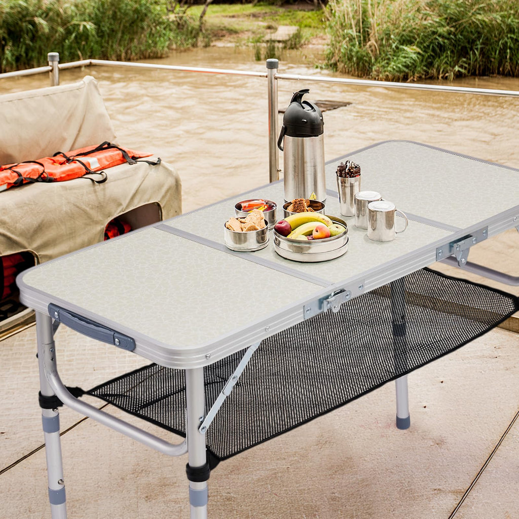 3ft Adjustable Height Aluminum Folding Camping Table F61377