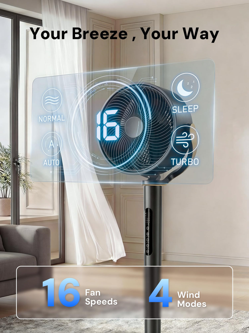 Smart 3D Oscillating Pedestal Fan with Remote X603234