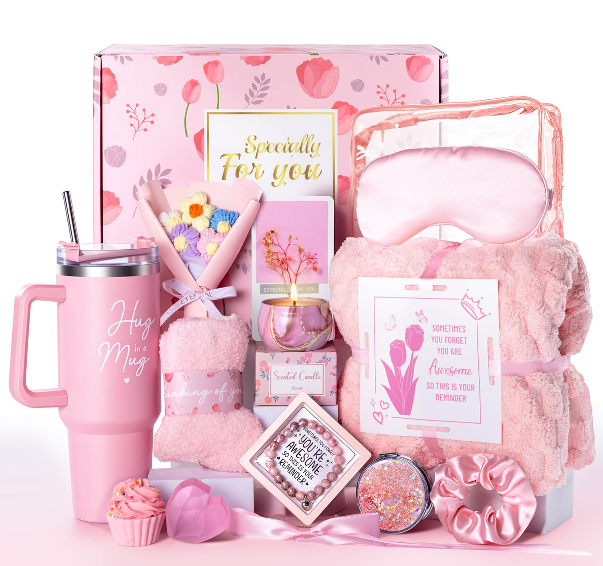 15 Pcs Pink Gift Basket T737