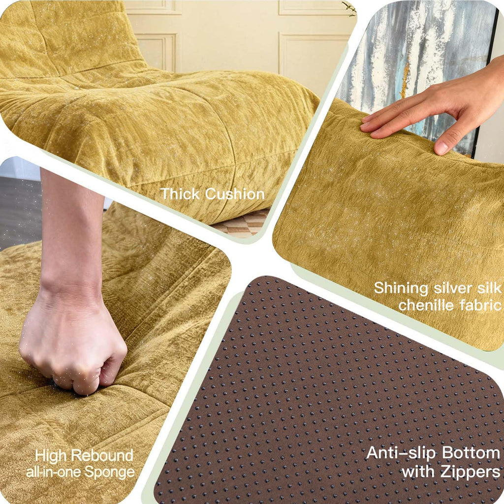 Yellow Memory Foam Bean Bag Chair E7822