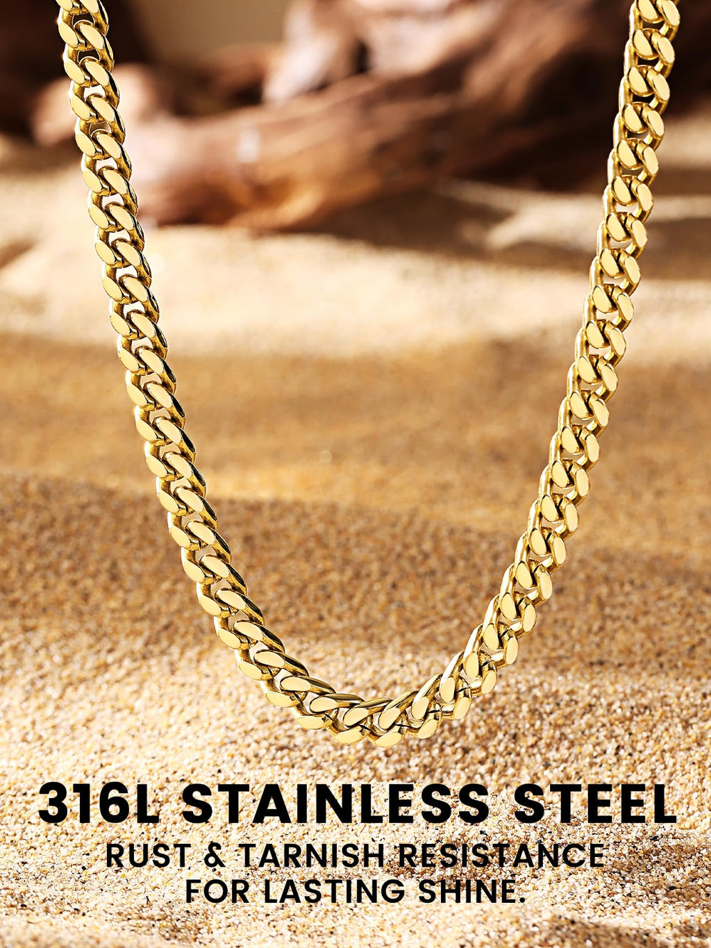 Stainless Steel Cuban Link Chain Necklace I823836