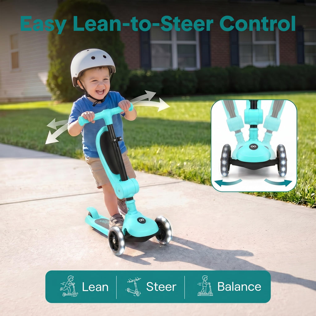 3-Wheel Kids Scooter with Seat, LED Wheels, Adjustable Handlebar G6496