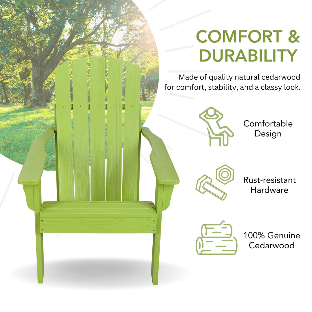 Lime Green Wooden Adirondack Chair E35778