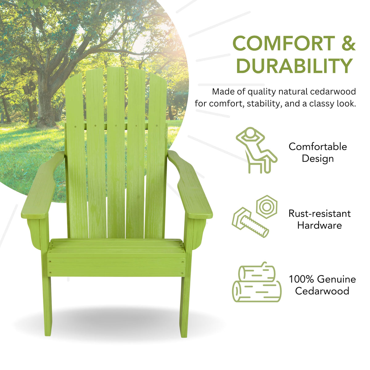 Lime Green Wooden Adirondack Chair E35778