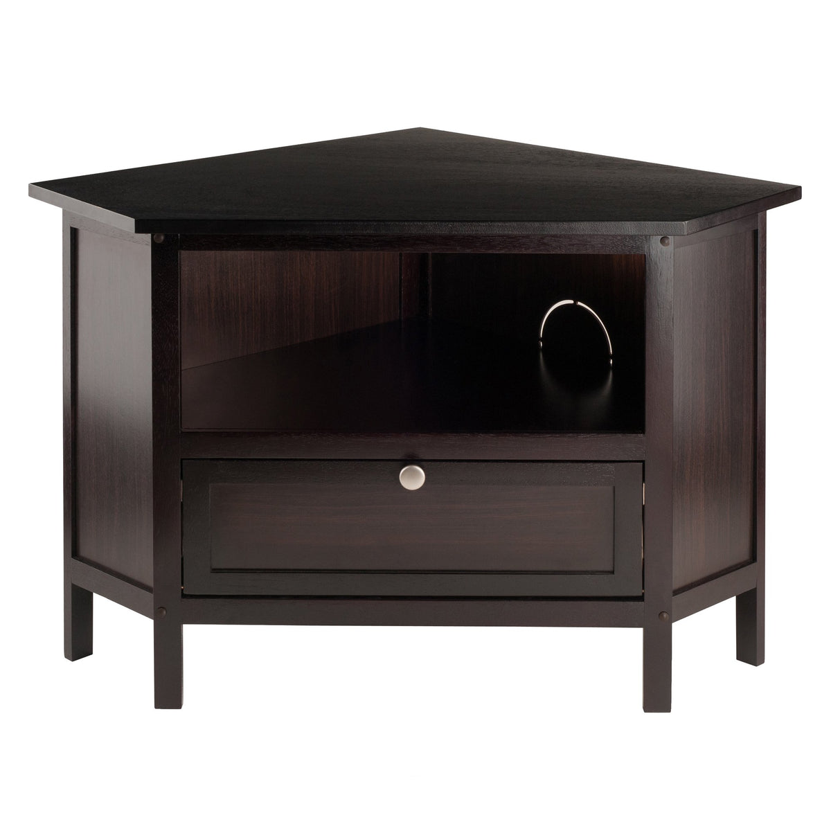 Compact Espresso Corner TV Stand B52801