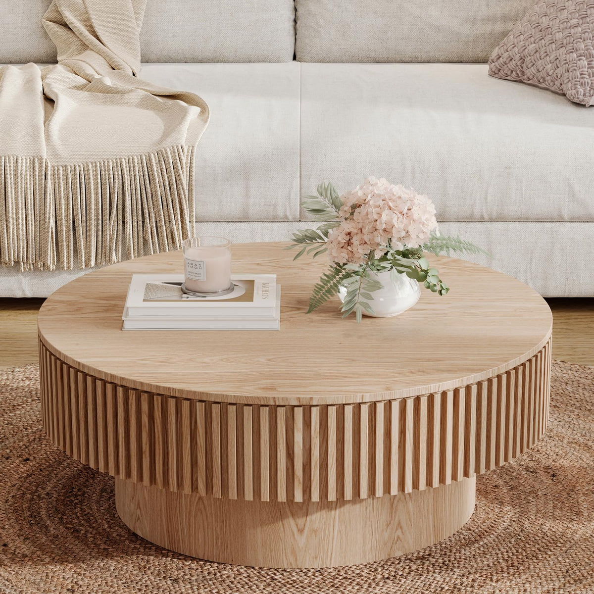 31.5'' Round Coffee Table with Storage Q15105