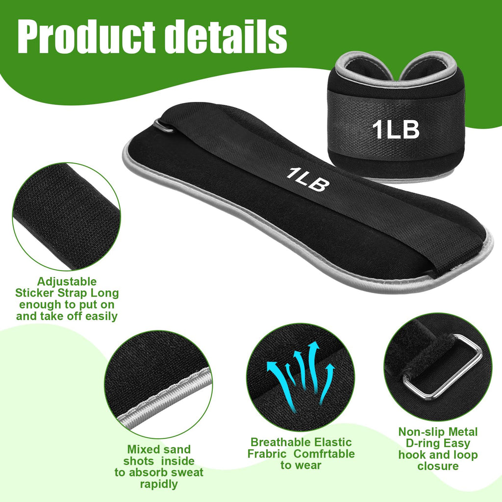 4 Pairs Adjustable Ankle Leg Weights Set T940