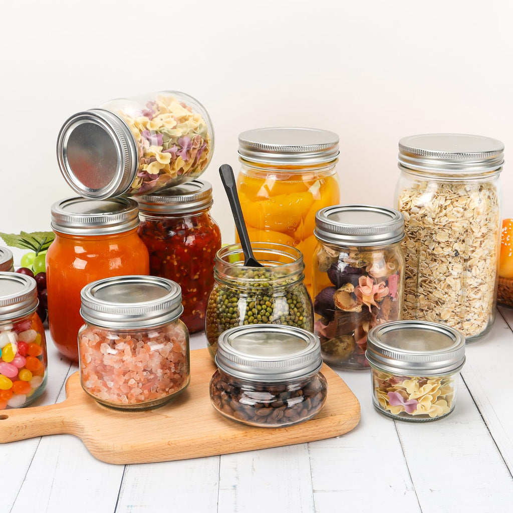 16 oz Clear Glass Mason Jars with Lids, 15 Pack K72988