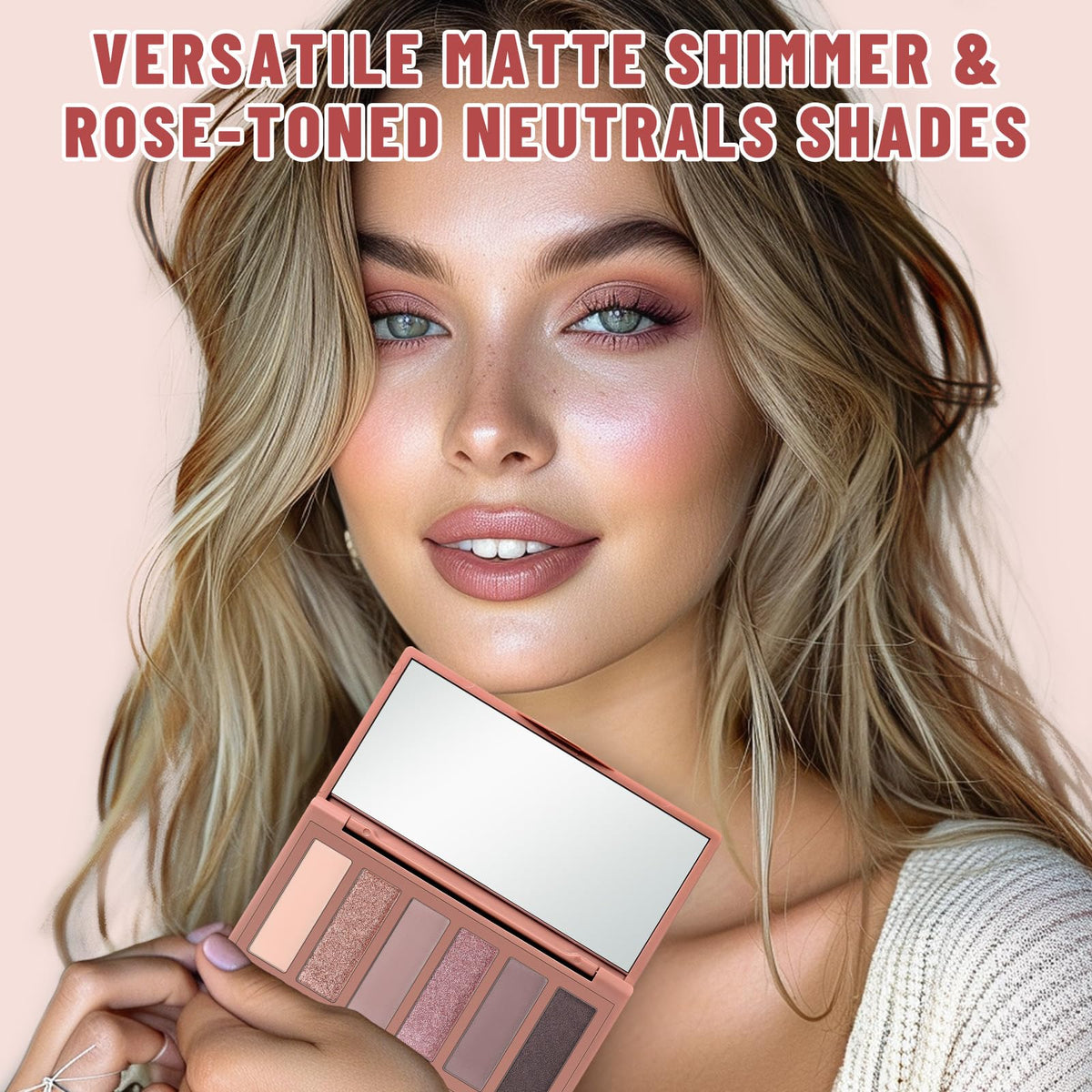 Neutral Nude Matte & Shimmer 6 Colors Mini Eyeshadow Palette T693624