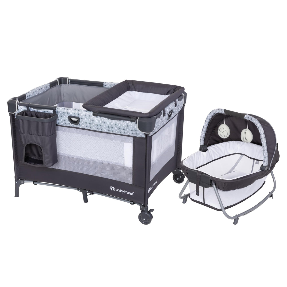 Nursery Den Playard with Rocking Cradle, Snooze Pod, Flip Over Changer J9486