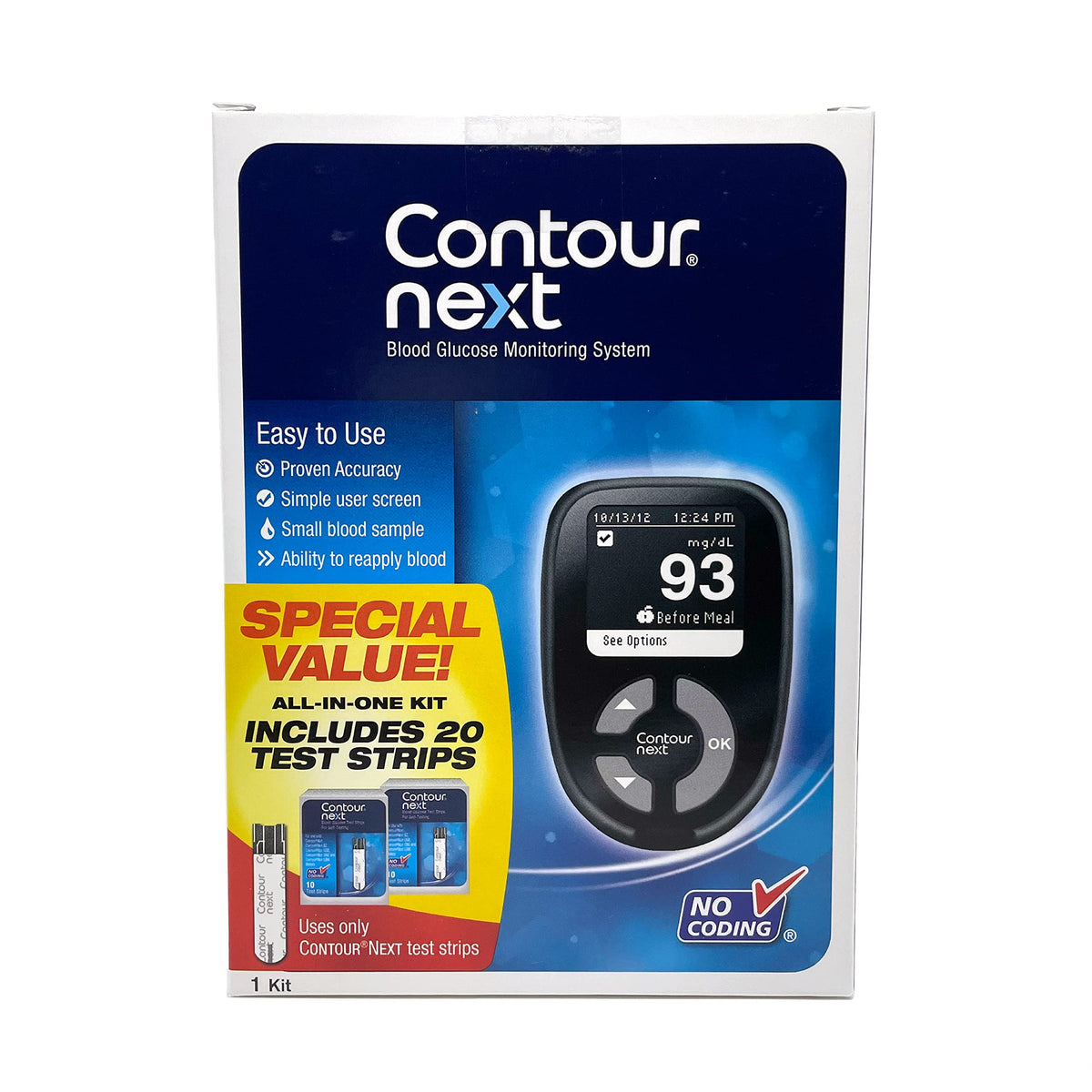 Blood Glucose Monitoring System Kit + 20 Test Strips R295