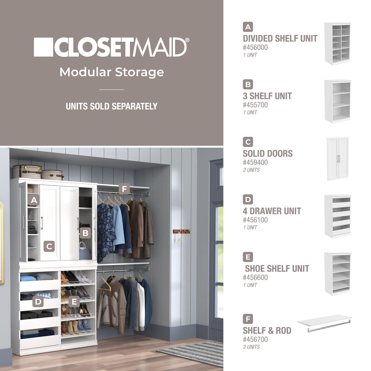 White 4 Drawer Wood Modular Storage Unit W297601