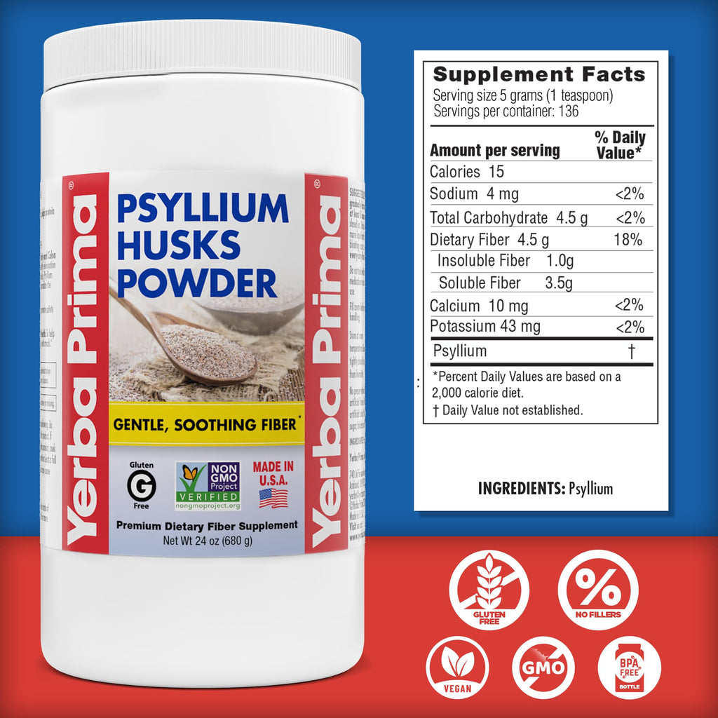24 oz Unflavored Psyllium Husk Powder Fiber Supplement O364456