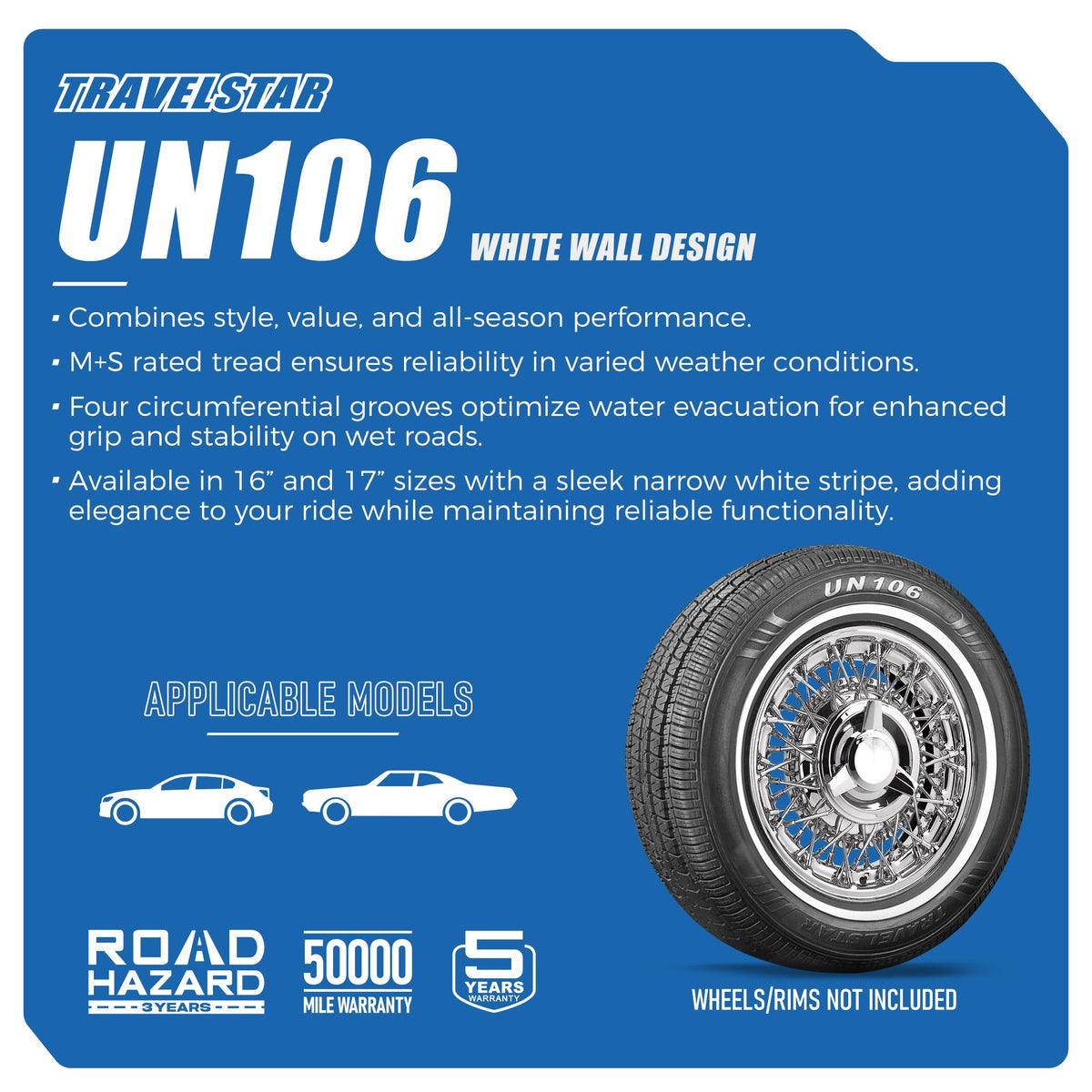 Set of 4 White Wall Radial Tire F99045