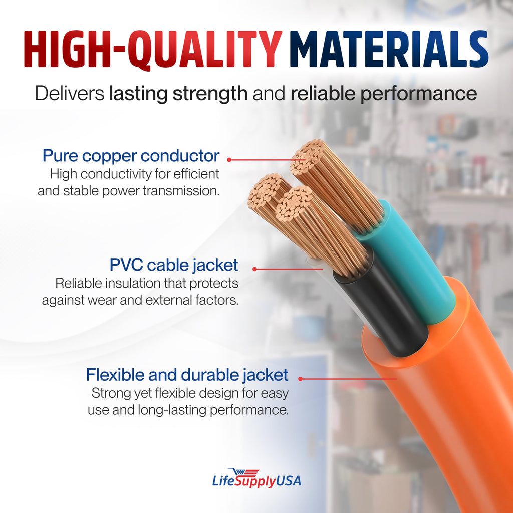 100ft 10/3 Gauge Heavy Duty Outdoor Extension Cord Orange D87405