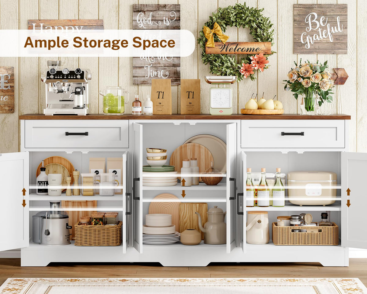 White Buffet Cabinet with Storage S678921