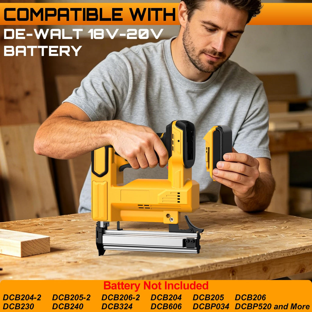 Cordless Brad Nailer 18 Gauge 2-in-1 Nail Gun Staple Gun A6196