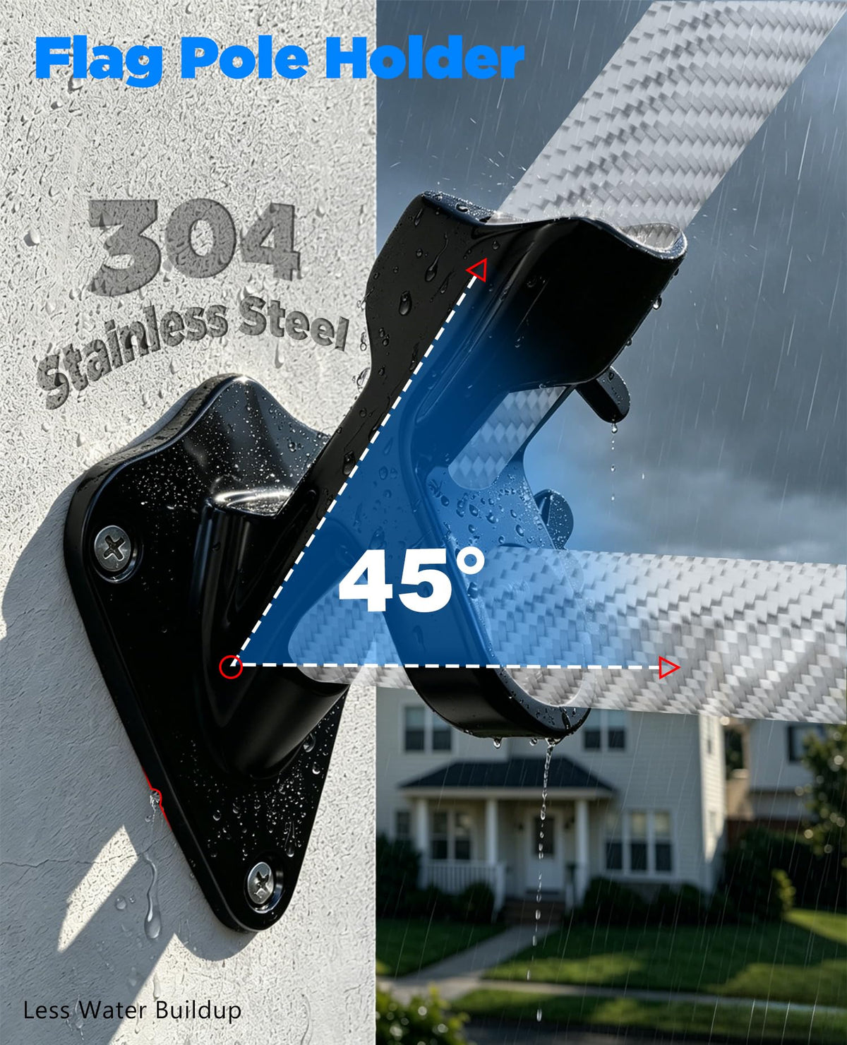 6' Carbon Fiber Flag Pole Kit with USA Flag I785457