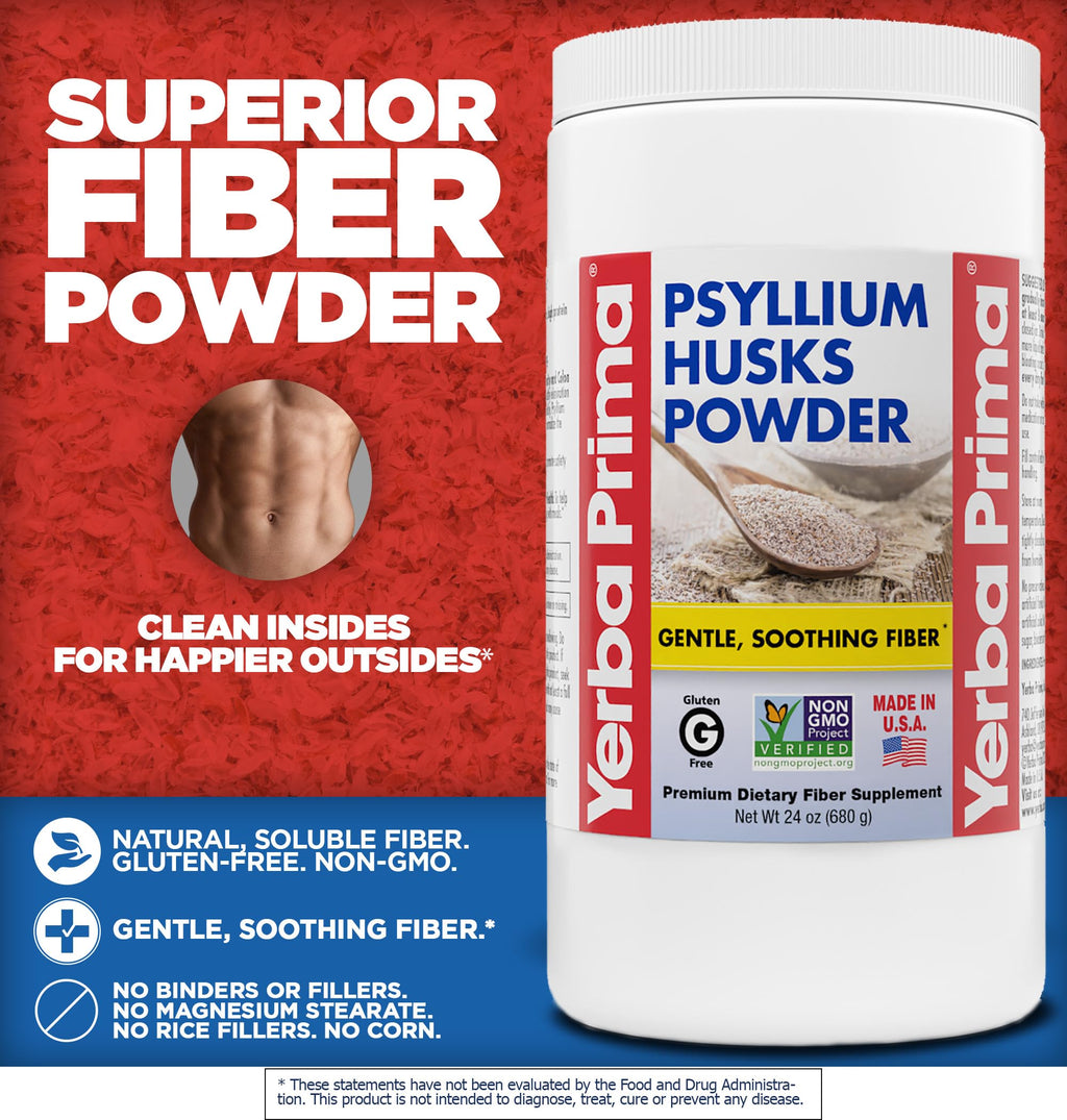 24 oz Unflavored Psyllium Husk Powder Fiber Supplement O364456