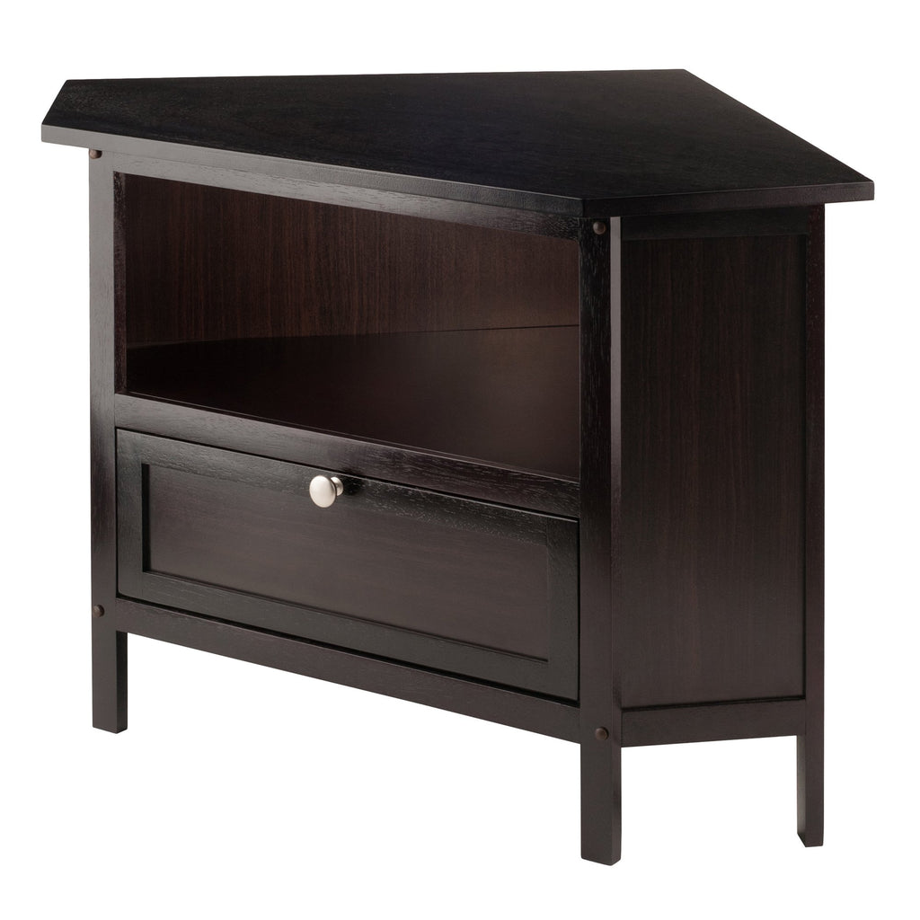 Compact Espresso Corner TV Stand B52801