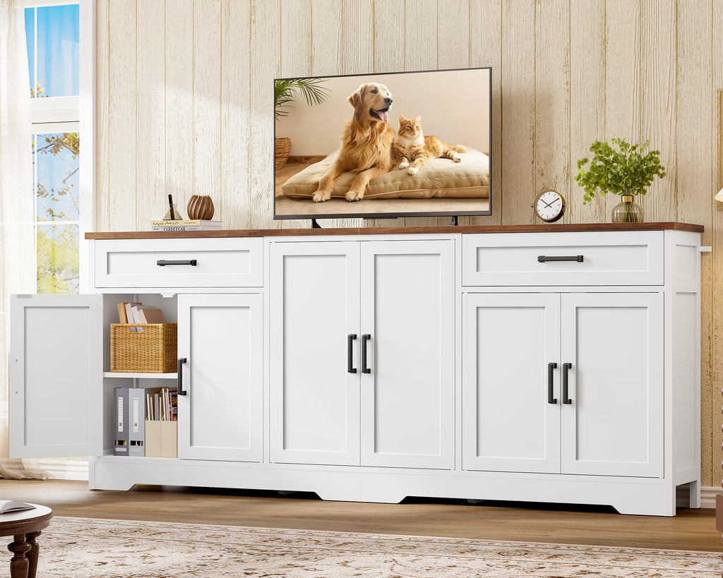 White Buffet Cabinet with Storage S678921