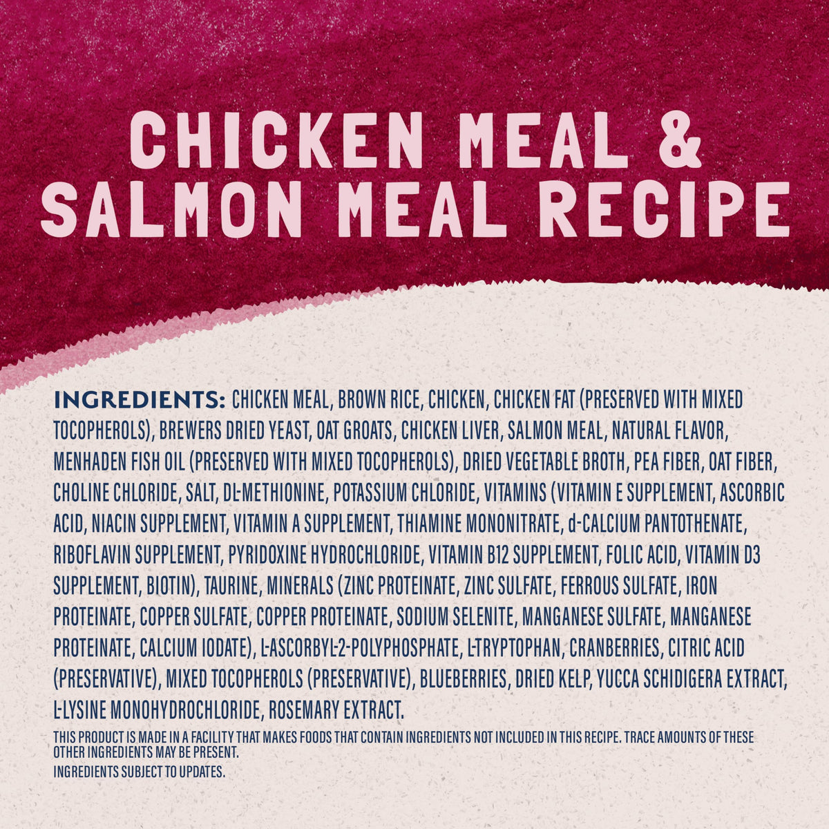 Dry Cat Food Chicken Meal & Salmon Meal 15 lb U62692