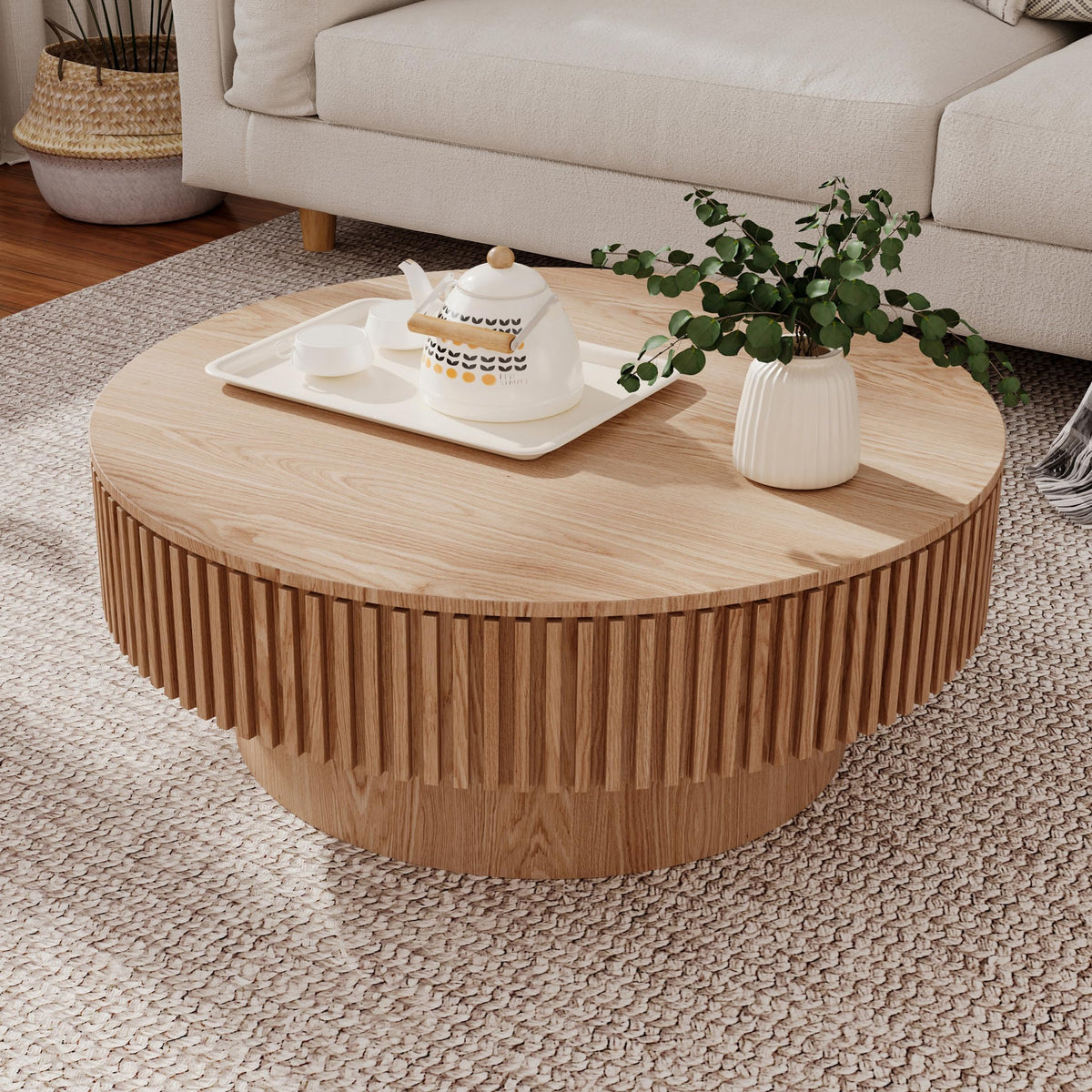 31.5'' Round Coffee Table with Storage Q15105