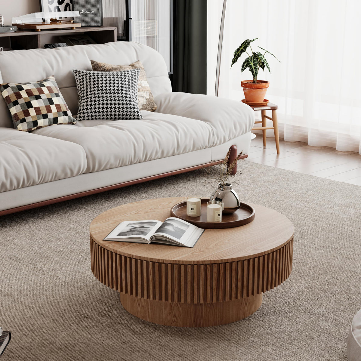 31.5'' Round Coffee Table with Storage Q15105
