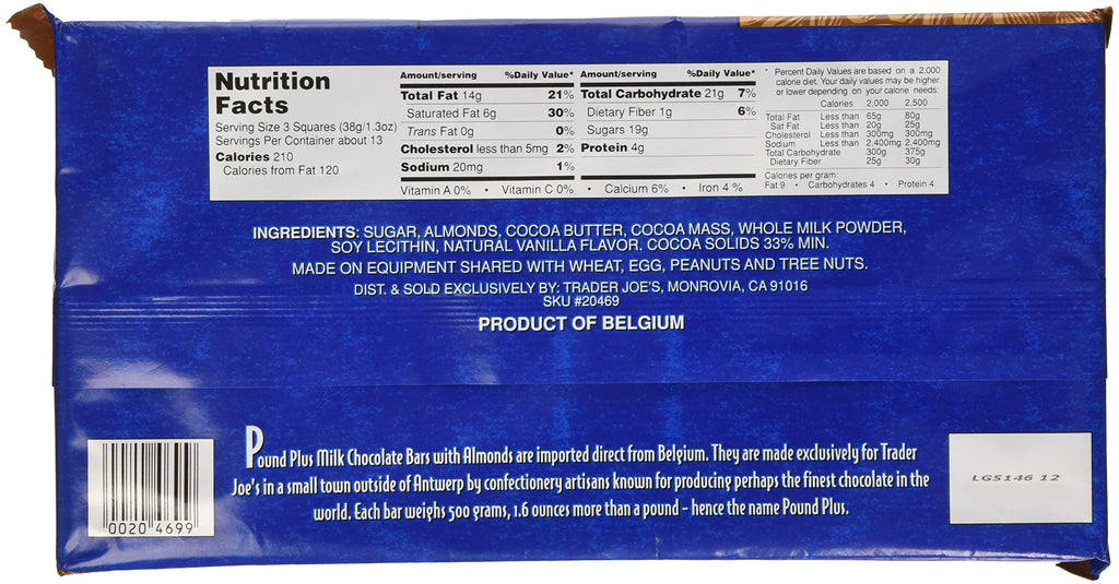 Milk Chocolate with Almonds 17.6 oz A736