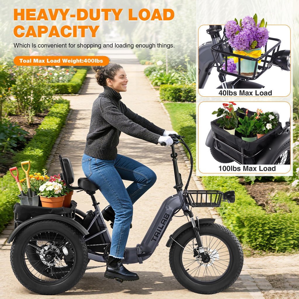 20" Fat Tire Foldable Electric Tricycle T74535