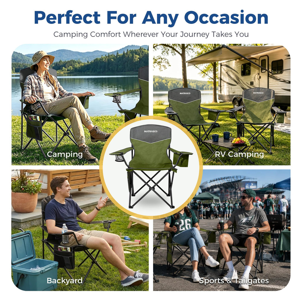Green 2 Pack Folding Camping Chairs D47492