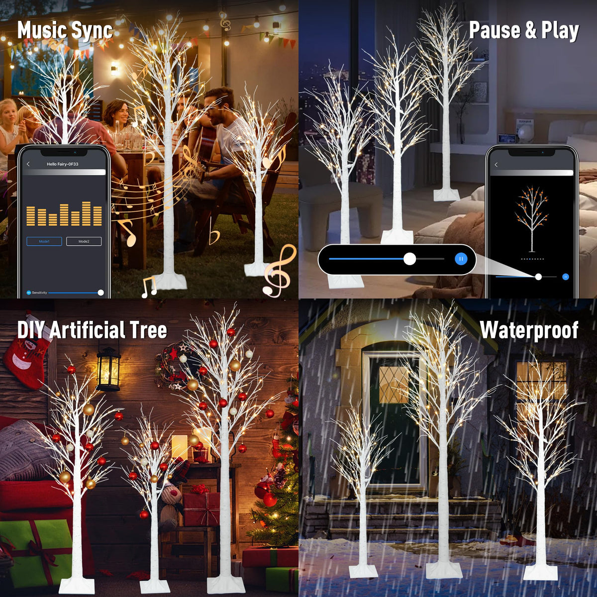 Lighted Birch Trees 4FT 5FT 6FT K801