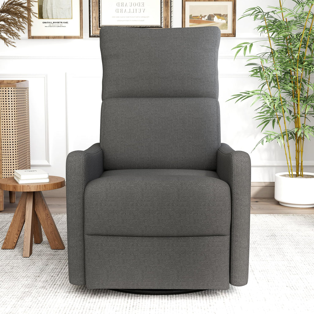 Light Brown Velvet Swivel Rocker Recliner Chair Y695775