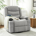 Grey Chenille Swivel Rocker Recliner Chair T774158