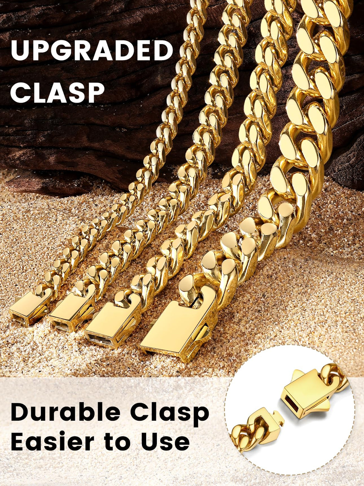 Stainless Steel Cuban Link Chain Necklace I823836