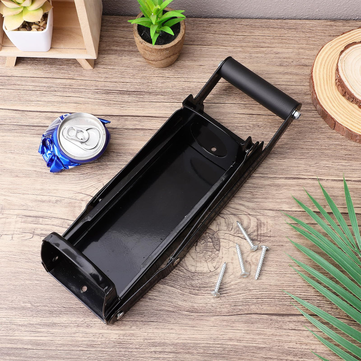 Wall Mounted Stainless Steel Can Crusher with Bottle Opener G3892