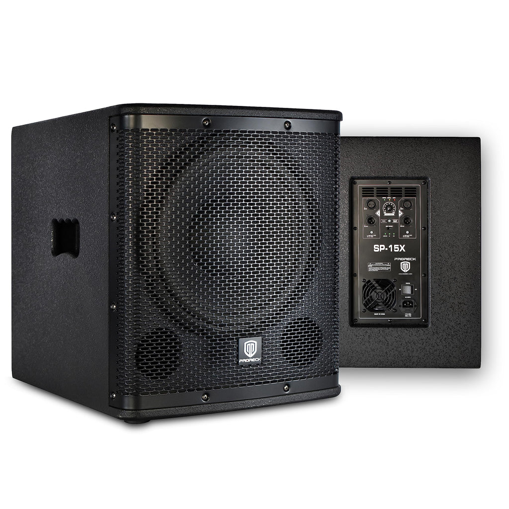 Powered 15 inch PA DJ Subwoofer with Class-D Amplifier, Black V769527