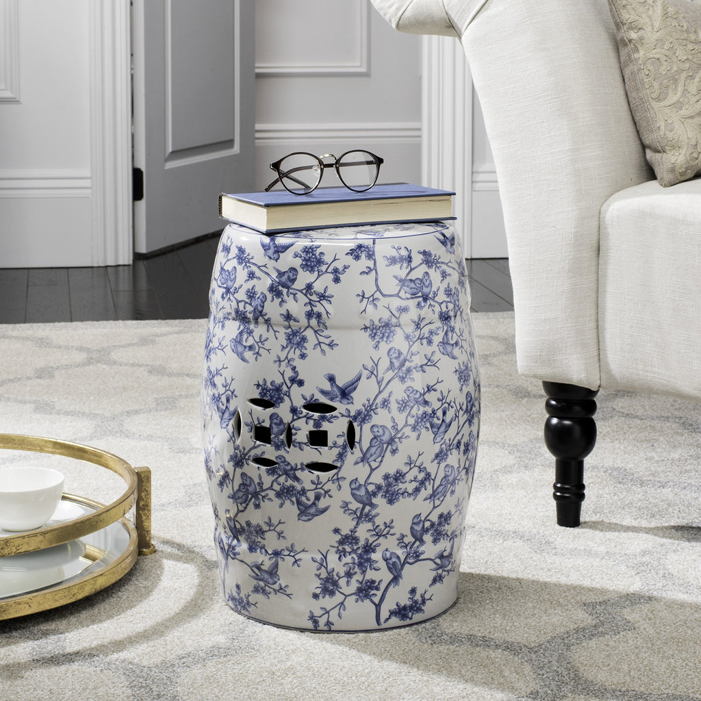 Blue Ceramic Garden Stool I9397