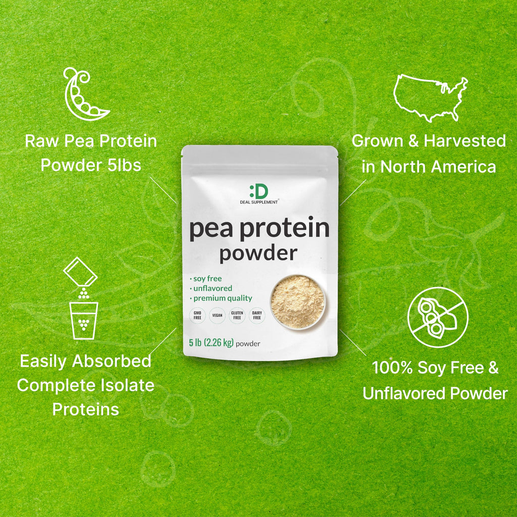 Unflavored Pea Protein Powder 5lbs Isolate Vegan Soy Free U1657